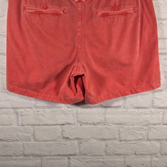 M MERONA Pink Coral Washed Chino Shorts Size 6 100% Cotton Flat Front Preppy - Picture 7 of 8